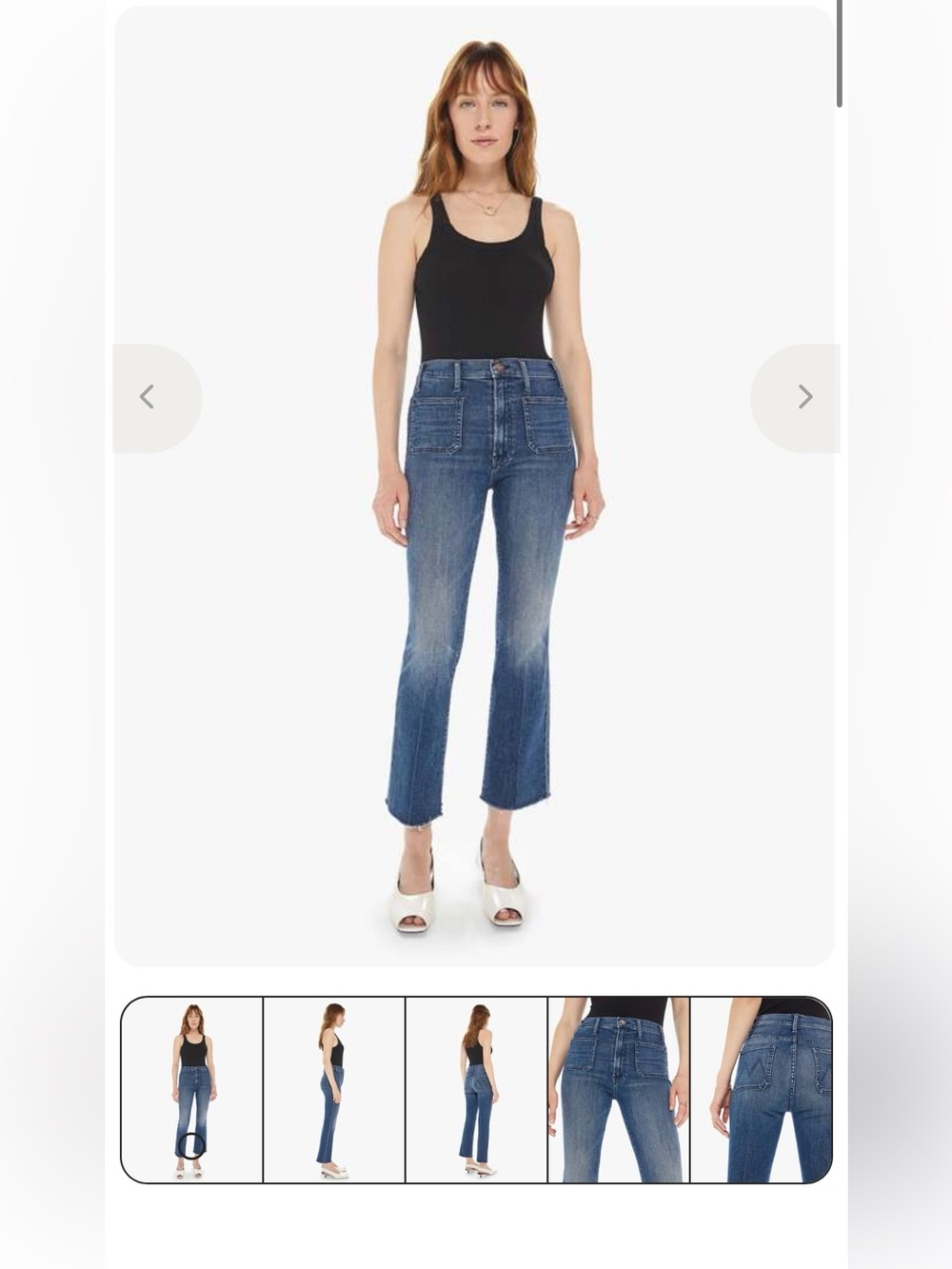 MOTHER Hustler Patch Pocket Ankle Fray Jeans, Size 26, “Out For The Evening”